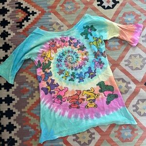 Vintage Grateful Dead tie dye shirt (altered medium) Liquid blue